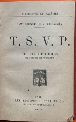 T.S.V.P. - J.W Bienstock et Curnonsky foto