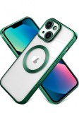 Huse silicon cu incarcare wireless compatibila cu Iphone 14 Plus Verde, Carcasa