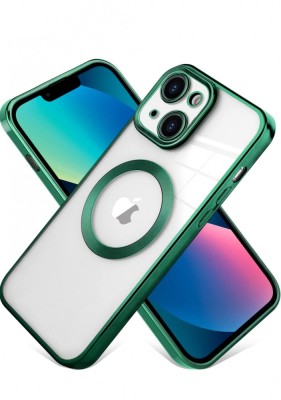 Huse silicon cu incarcare wireless compatibila cu Iphone 14 Plus Verde foto