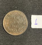Moneda 10 bani 1867 Watt uzată