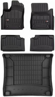 Set Covorase Auto Cauciuc Negro Jeep Grand Cherokee 4 2010-2021 Pro Line Tip Tavita 3D 3D408616 + Tavita Portbagaj Negro Jeep Grand Cherokee 4 2010-20 foto