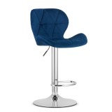 Cumpara ieftin Scaun de bucatarie/bar, Artool, West, rotativ, catifea, bleumarin si argintiu, 46x48.5x90-111 cm