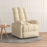 VidaXL Fotoliu rabatabil, crem, material textil