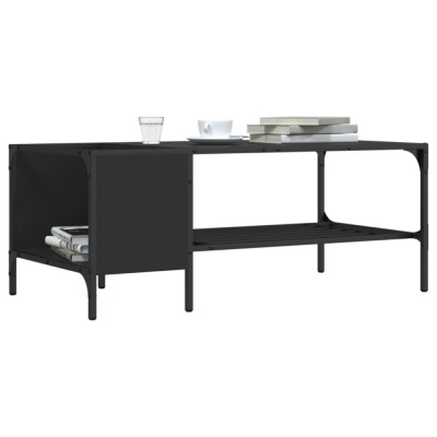 vidaXL Măsuță de cafea cu raft, negru, 100x51x40 cm, lemn 837732 foto