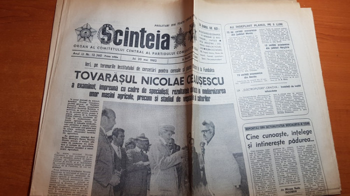 scanteia 20 mai 1982-aerogara din satu mare,vizita lui ceausescu la fundulea