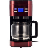 Cafetiera Daewoo DCM1000R, 1000 W, 1.5 l, Filtru permanent, Timer 24 ore, Indicator nivel apa, Design ergonomic, Rosu/Negru