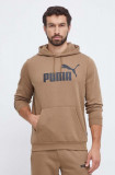 Puma bluză bărbați, culoarea maro, cu glugă, imprimeu 586687