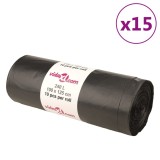 VidaXL Saci de gunoi 150 buc. negru 240 L