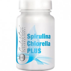 Complex nutritiv cu spirulina, lucerna si grau incoltit pentru detoxifiere, Spirulina Chlorella PLUS, 100 tablete, CaliVita foto