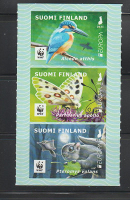 FINLANDA 2021 EUROPA CEPT -FAUNA WWF- Serie 3 timbre autoadezive MNH** foto