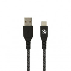 Cablu Tellur Green USB la Type-C 3A 1m Nailon Negru foto