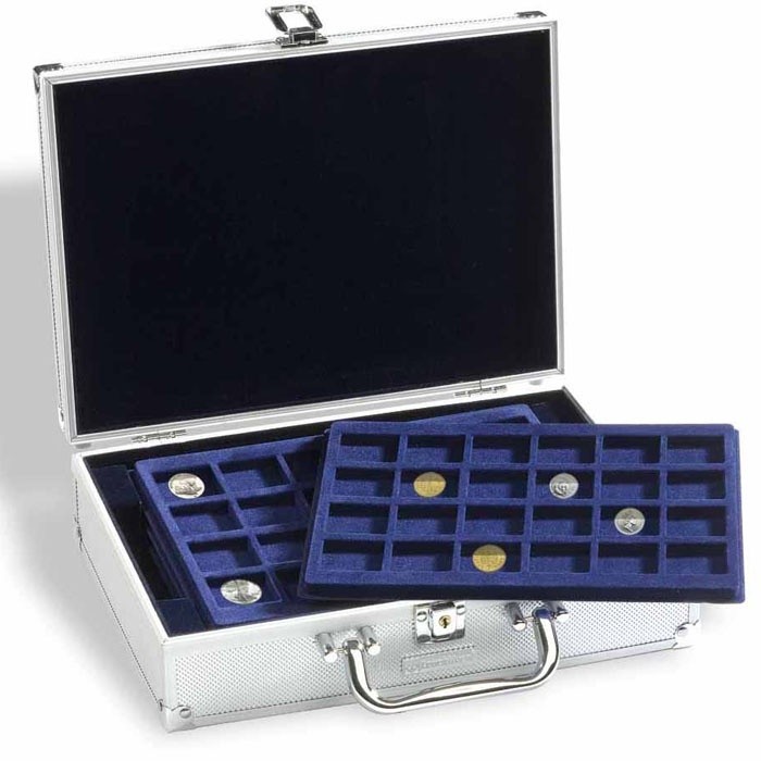 Cufar de aluminiu pentru 112 monede diverse