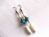 cercei bronz cu howlite si turcoaz 34069