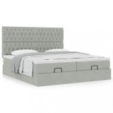 Cumpara ieftin Gossi cadru de pat otoman cu saltele gri deschis 160x200cm catifea