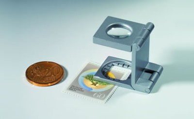 Leuchtturm - Lupă pliabilă mărire 10x, metal, culoare argintie foto