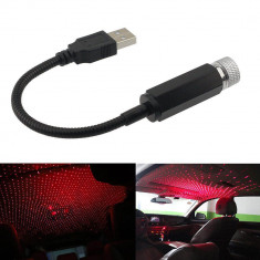 Lampa LED AUTO USB cu proiectie lumina rosie pe plafon auto AF-050320-9 foto