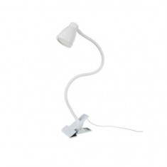 Lampa de birou cu clips, brat flexibil, 3 culori lumina, 10 niveluri, USB, alb, 45 cm, Izoxis GartenVIP DiyLine