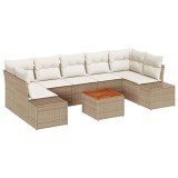 VidaXL Set de canapea de grădină 8 pcs Bej, alb 55 x 55 x 37 cm