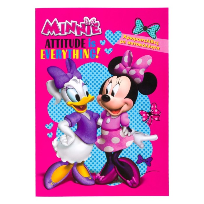 Carte de Colorat, Disney, Minnie, Autocolante, Format A4, 60 Pagini, Multicolor