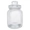 Recipiente Sticlă, Design &Icirc;n Relief, Capacitate 1L, Transparent, Borcan Cu Capac