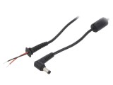 Cablu DC 5,5/2,1 mufă unghi negru 1,2m 2x0,5mm&sup2;