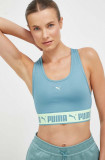 Puma sutien sport Strong culoarea turcoaz, neted