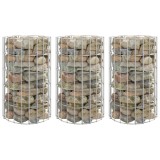 vidaXL Strat &icirc;nălțat gabion 3 buc. &Oslash;30x50 cm oțel galvanizat circular