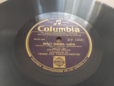 Disc patefon/gramofon Cristian Vasile - Suflet candriu/Rosita, DV 1210, impecabil foto