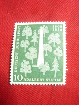 Serie RFG 1955 -150 Ani Ziua Adalbert Stifter -Scriitor Austriac ,1 valoare foto