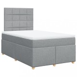 Cumpara ieftin Pat continental cu saltea, gri deschis, 120x200 cm, textil