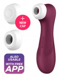 Stimulator Pro 2 Generation 3, 11 Viteze Suctiune, 12 Moduri Vibratii, Silicon, USB, IPX 7, Free App, Visiniu, Satisfyer