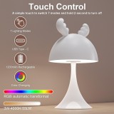 Cumpara ieftin Lampa de noptiera LED cu touch pentru copii 7 moduri RGB reincarcabila reglabila &ndash; ALB