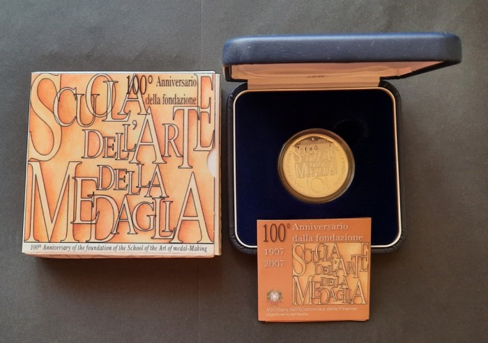 10 Euro &quot;Scuola dell&#039; Arte della Medaglia&quot; 2007, Italia - Proof - A 4038