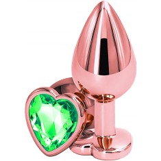 Dop Anal Brilliant Anal Plug Large, Rose Gold, Piatra Verde, Passion Labs