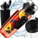 Sticla de apa sport 1L cu infuzor de fructe si husa Trizand