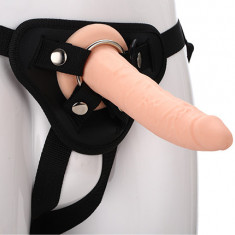 Strap-on Silicon Lichid 20 cm cu Ham Reglabil