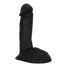 Dildo Realist Dario cu Ventuza, Silicon Lichid, Negru, 17.2 cm, Guilty Toys