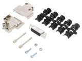 Conector D-Sub 15-Pin Mamă Unghi 45&deg; pentru Lipire pe Cablu Gold Flash
