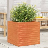 Cumpara ieftin Jardinieră de grădină, maro ceruit, 50x50x46 cm, lemn masiv pin