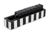 Cumpara ieftin Joc Domino decorativ polirasina neagra alba 20,5x4,5x5,5h