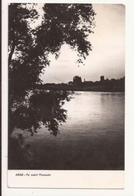 Carte Postala veche - Arad - Pe malul Muresului, Circulata 1959 foto