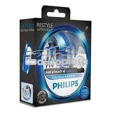 Set 2 becuri Philips H4 ColorVision albastru 12V 60/55W 12342CVPBS2 foto