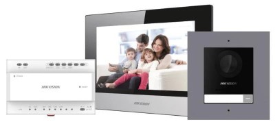 Kit videointerfon IP Hikvision DS-KIS702, conexiune pe 2 fire, pentru foto