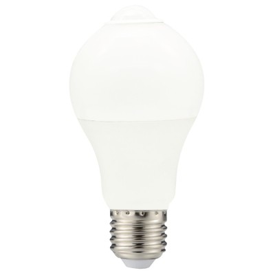 Bec LED Hoff clasic A60 E27 10W 800lm lumina rece 6000 K, cu senzor de miscare foto