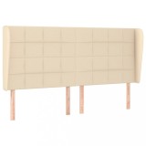 Cumpara ieftin Tablie de pat cu aripioare, crem, 163x23x118/128 cm, textil