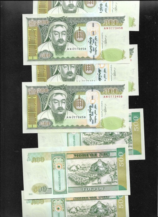 Mongolia 500 tugrik 2011 unc pret pe bucata