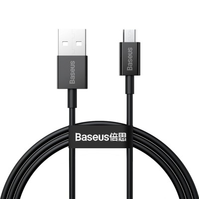 Cablu Date &amp;amp; Incarcare Fast Charging MicroUSB 2A (Negru) 1m BASEUS CAMYS-01 foto