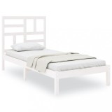 Cumpara ieftin Cadru de pat single, alb, 90x190 cm, lemn masiv