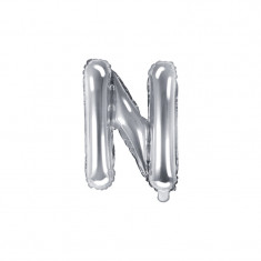 Balon Folie Litera N Argintiu, 35 cm