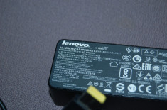 Incarcator laptop LENOVO 20v 45w 2.25A model ADLX45DLC3A mufa galbena patrata foto